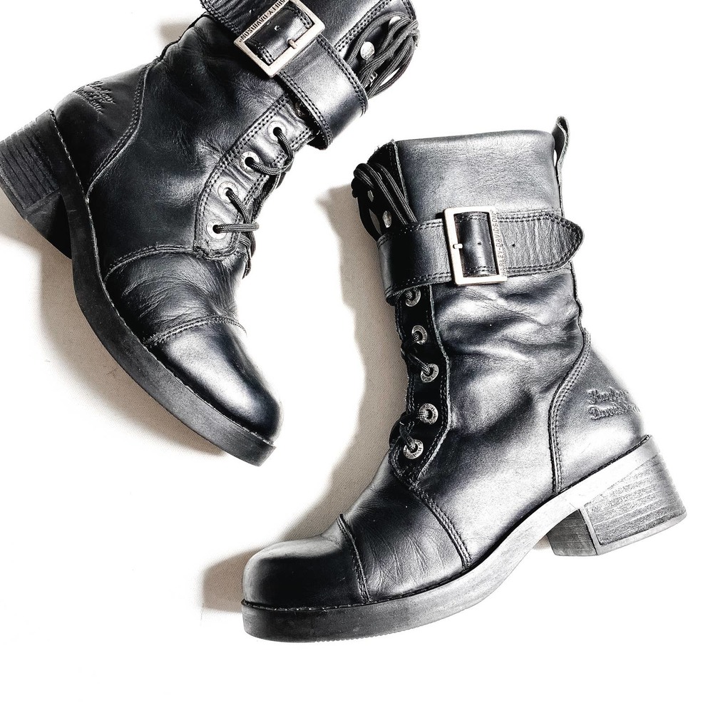 Harley-Davidson Lace Up Chunky Heel Boots
